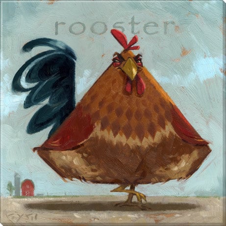 Fanciful Rooster Giclee Wall A