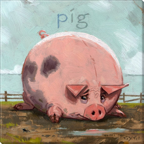 Fanciful Pig Giclee Wall Art  