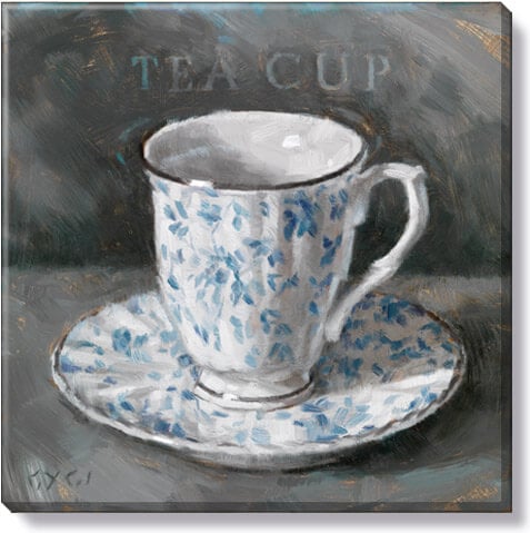 Blue Toile Teacup Giclee Art  