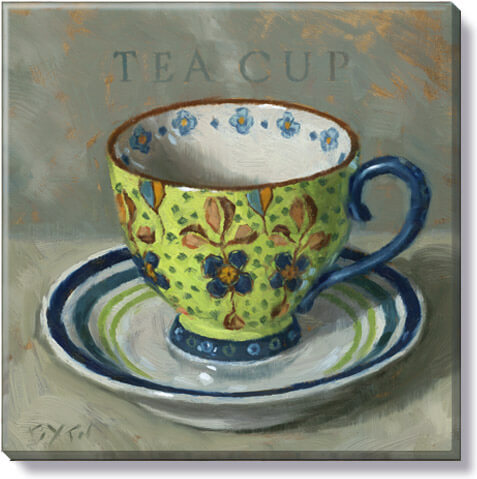 Green Teacup Giclee Art       