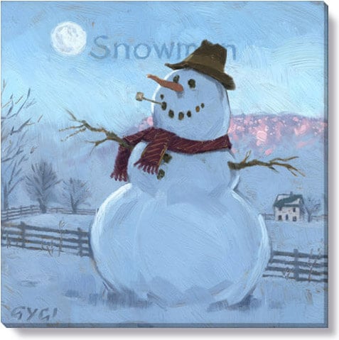 Snowman At Sunrise Giclee Wall