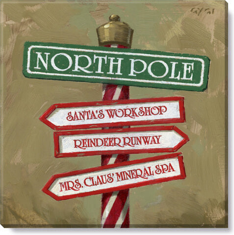 North Pole Sign Giclee Wall Ar