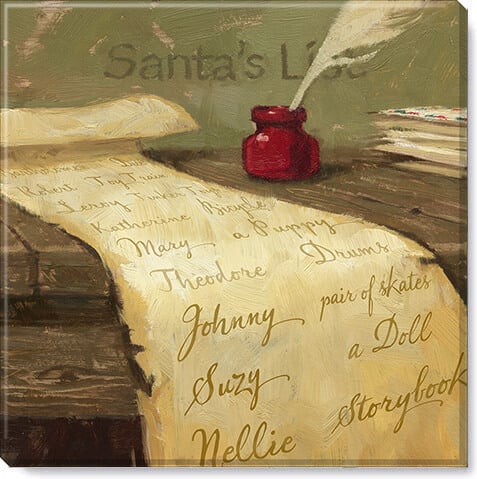 Santa'S List Giclee Wall Art  