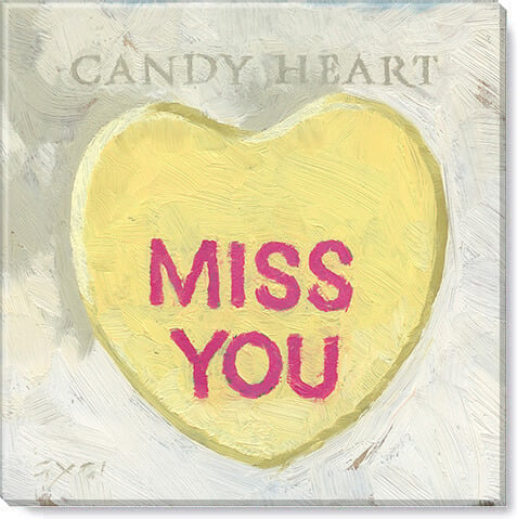 Yellow Candy Heart Giclee Wall