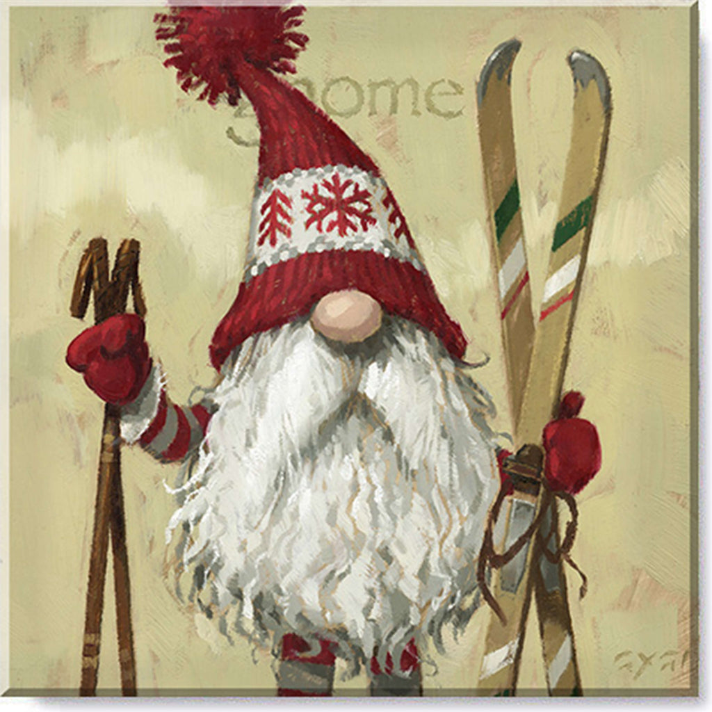 Skier Gnome Giclee Wall Art   