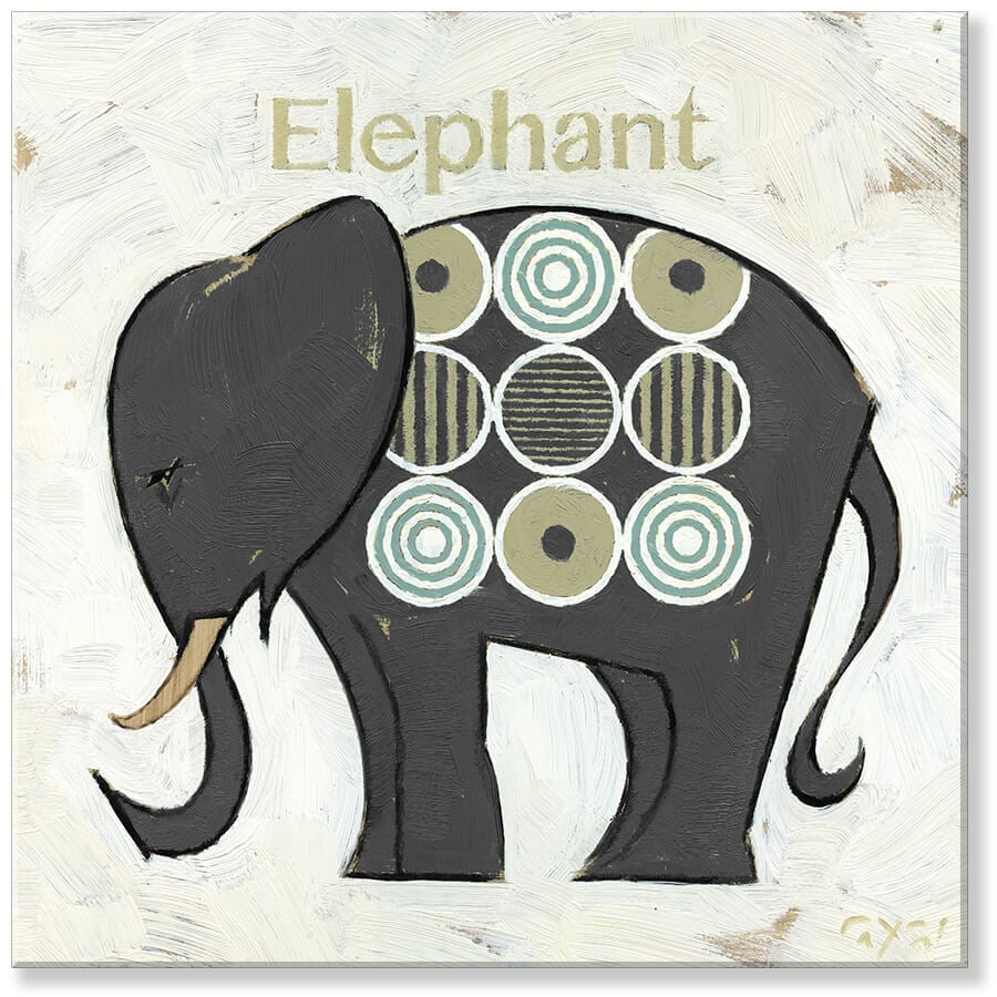 Circle Elephant Silhouette Art