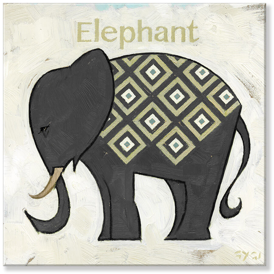 Diamond Elephant Silhouette   