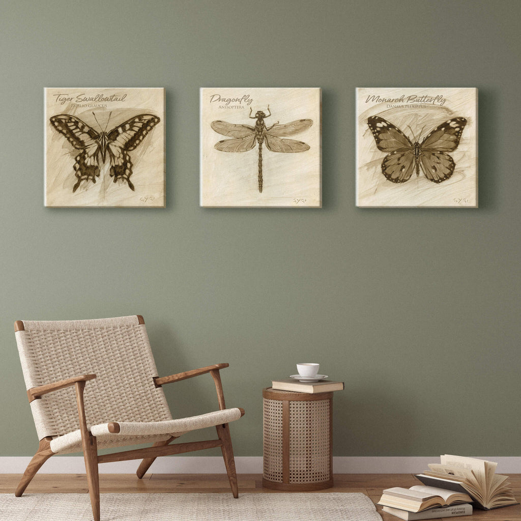 Sepia Monarch Canvas Art      