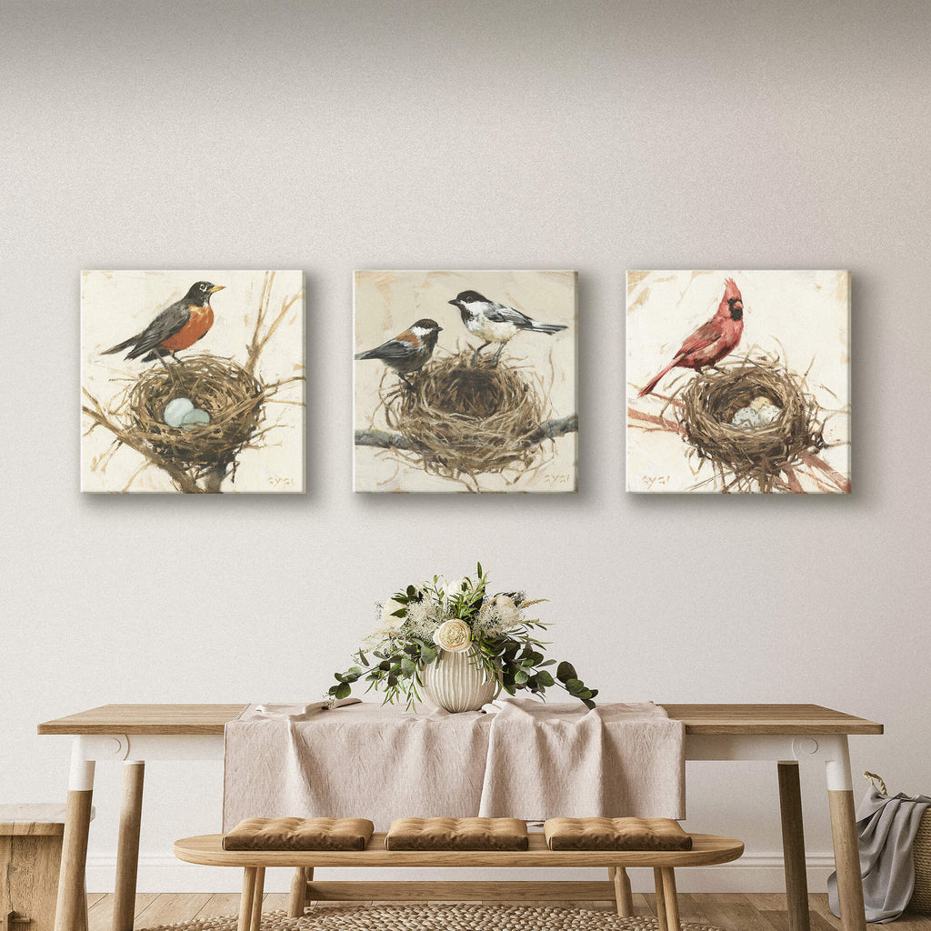 Cardinal On A Nest Canvas Art 